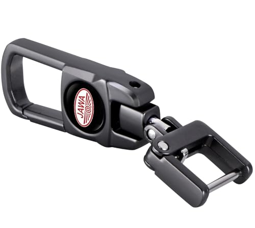 Image of NIVIZEN Heavy Duty Metal Bike Keychain Compatible with Jawa Bikes | 360 Rotating Spring Lock Key Accessories | Durable Gun Metal Black Keychain | Stylish Motorcycle Key Ring for Men & Women