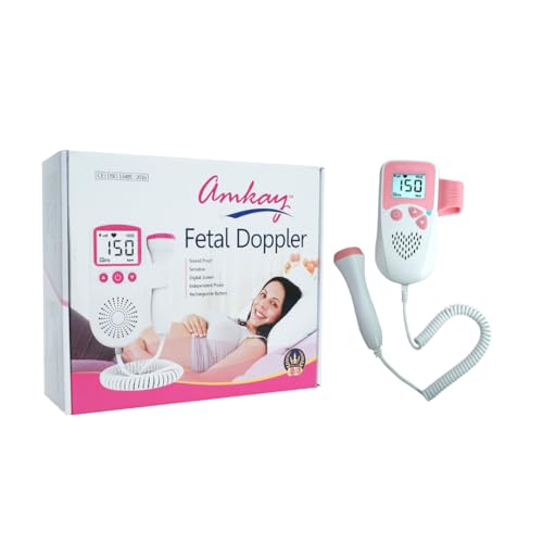 Image of Amkay Pocket Fetal Doppler | Portable Baby Heartbeat Monitor for Pregnant Women | Clear Fetal Heart Listener with LCD Display | Safe, Accurate & Easy-to-Use Prenatal Home Pregnancy Care Device