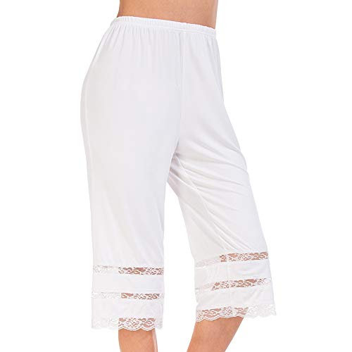 MANCYFIT Pettipant Half Slip for Women Bloomers 12-18" Inseam Wide Leg Lace Pajama
