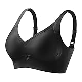 Necalisi BH Damen ohne bügel große brüste starker Halt büstenhebe BH Bügelloser schwarz Starker Halt Soft Tshirt Schlaf Bra 110B