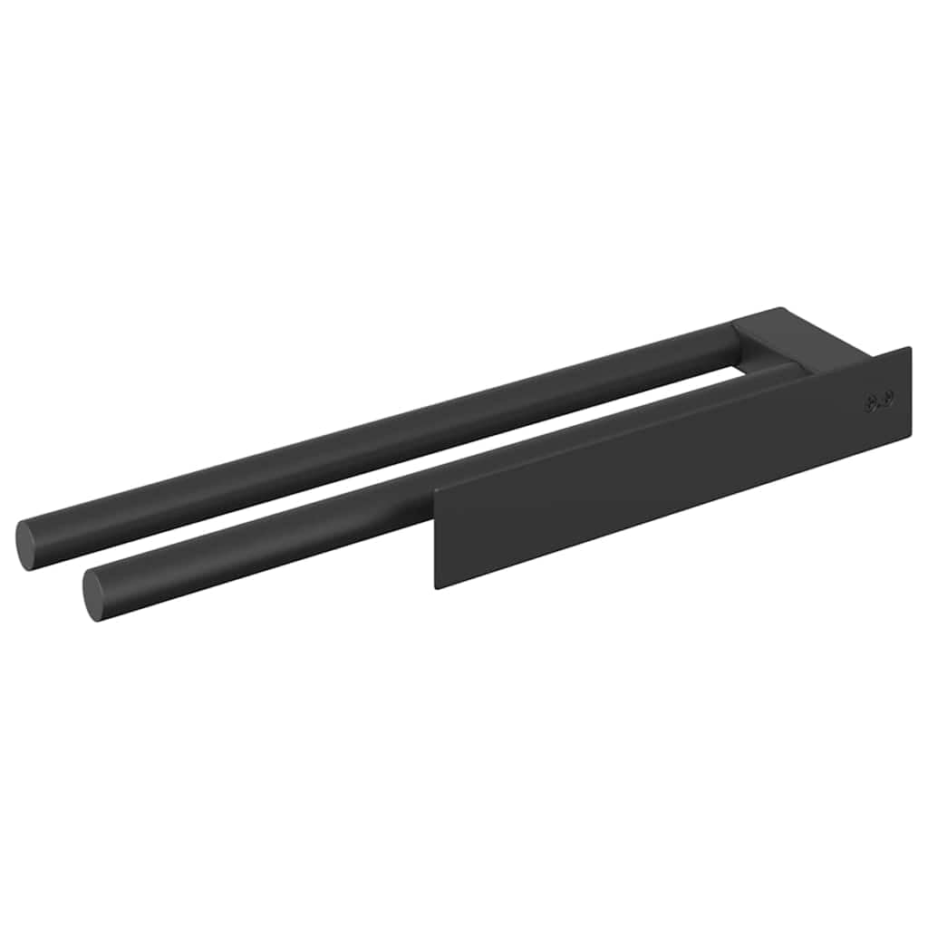 Toallero negro de acero inoxidable cepillado 40 x 9 x 4 cm montado en la pared autoadhesivo sin necesidad de taladrar toallero para baño, ducha, cocina, almacenamiento práctico y secado rápido
