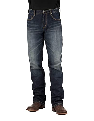 Stetson Slim Fit Med Distress Stone Wash Slim Fit Medium Stone Wash Jean (44W x 32L) 11-004-1120-0028BU Blue