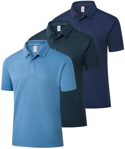 ZITY Golf Shirts 3 Pack Mens Polo Shirts Short Sleeve Collar Performance Golf Polo Plain Casual Athletic Tshirts - image 1