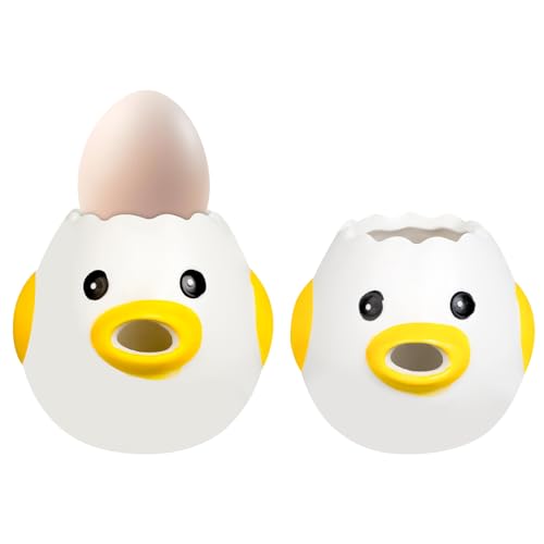Separador de Huevos de Gallina,separador de yema de huevo de cerámica, ideal para separar claras y yemas. Lindo cocina portátiles para hornear (amarillo)