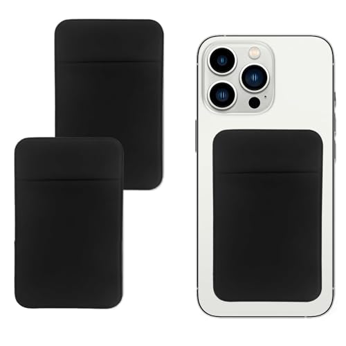 Porta Carte di Credito per Cellulare,2 PCS Titolare della Carta per Cellulare Tasca per Cellulare Nero Portafoglio per Smartphone Porta Carte Wallet per Cellulare da Incollare per Cover