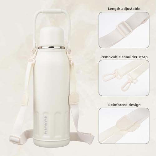 Image of BJPKPK Stainless Steel Insulated Bottle with Handle & Strap, 50oz