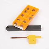 Drehwerkzeughalter SCMCN1212H06, CNC Externes Rechtshänder, Drehwerkzeug mit T8 Schraubenschlüssel, Hartmetall CCMT060204 Einsätze Set