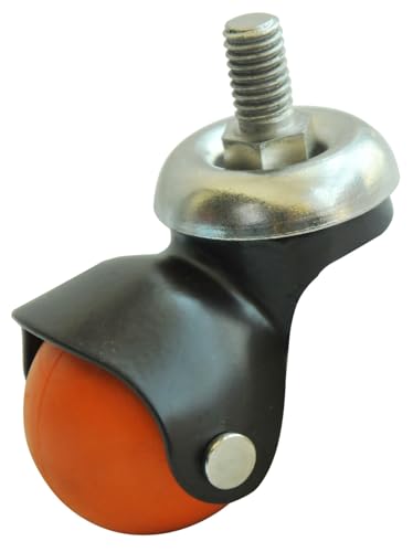 Image of 5pcs Premium Ball Caster Wheels Swivel 360 Rotating Bearing Casters Wheel for Office Chair, Furniture Table Trolly, Heavy Duty Weight Capacity 150kg - 3 /8 inch Thread Type