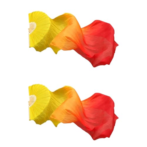 BESPORTBLE Silk Fans For Dancing: 2pcs Silk Dance Fan Decorative Long s Blm Flag Praise Folding s Dance Folding Streamer Rayon