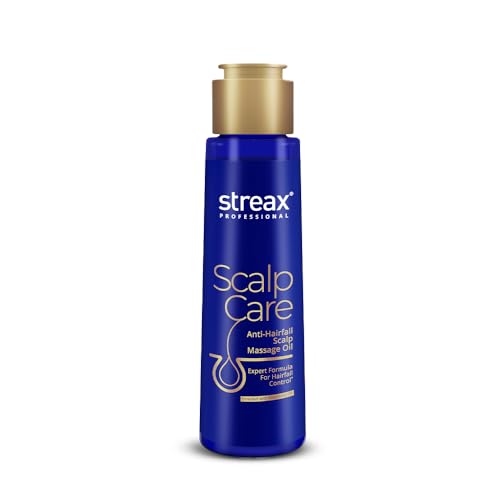 Image of Streax Professional Anti Hairfall Massage Oil with Rosemary - Hair Fall Control Oil for Scalp Care, Breakage Reduction, Lightweight Non-Sticky Anti Hairfall Oil for Men & Women