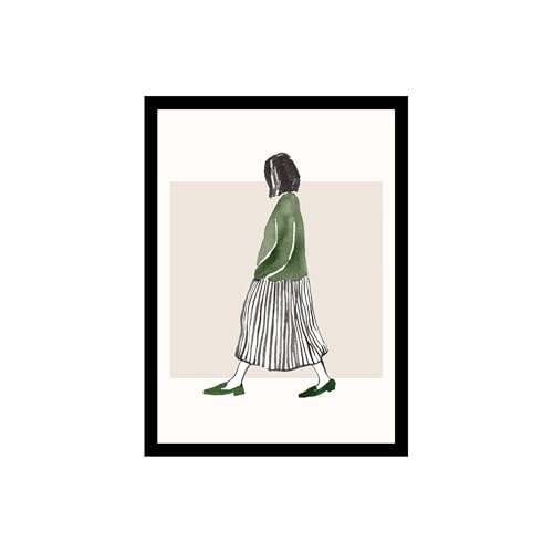 Image of BLINKART Girl In Sweater Abstract Wall Art Painting Print Design | Aesthetic Wall Decor Photo Artwork Frame Decoration Hanging For Home Bedroom Living Room Office Wall Decor | T006 | 13x10 Inches