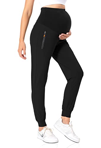 V Vocni 20220609-004 Maternity Jogger Pants Women'S Quick Dry Lounge Joggers Pockets Cargo Sweatpants Casual Workout Clothes Black X-Large thumb #6