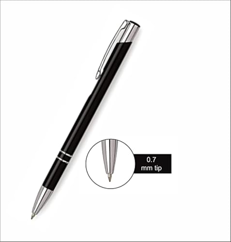 Image of VANCHER Personalised Ballpoint Pen - Custom Engraved Metal Pen with Blue Ink | Sleek & Durable Writing Pen | Elegant Gift for Professionals, Office, School & Events (Design 2)