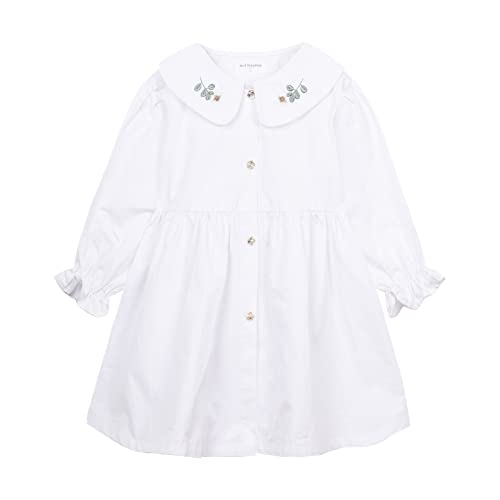 Vestido de manga larga Mud Kingdom con cuello de encaje para niñas de 2 a 8 años