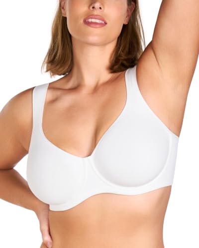 Image of HSIA Minimizer Bras for Women, Full Coverage Underwire T-Shirt Bra, Joan | Plus-size fit, seamless unlined cups, stretch fabric, U-shaped back smoothing, wide cushioned adjustable straps