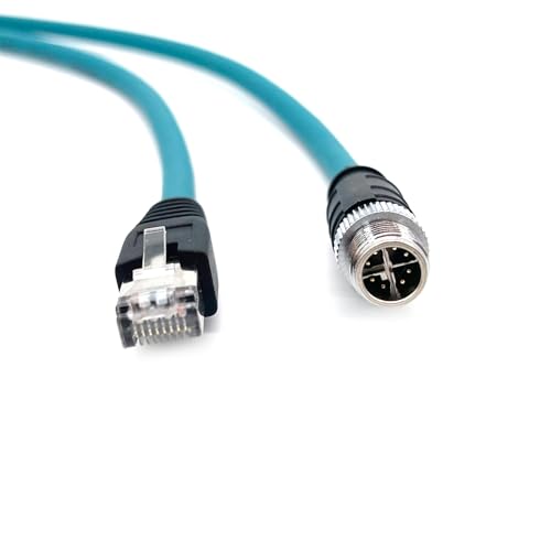 Cable Ethernet Cat6 M12 8Pin a RJ45 macho 1 m PVC miniatura 2