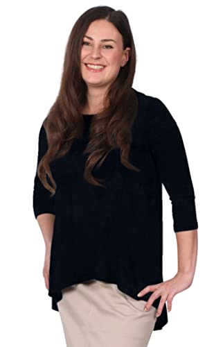 Kosher Casual Women's Tunic Tops Modest 3-4 Sleeve Hi Lo Flowing tunic
