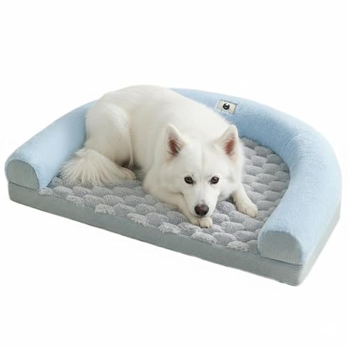 Lifetips日本スピッツ(Japanese Spitz)U型 ペットベッド 犬 猫 クッション ソファ 丸洗い可 滑り止め 保温 四季対応 小型犬 中型犬 大型犬 多頭飼い 快適 枕付き 軽量 カバー取り外し インテリアに馴染む 圧縮梱包 極厚 やわら