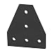 80/20 Inc., 4140-Black, 10 Series 5 Hole Tee Flat Plate
