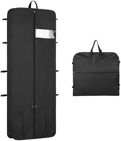 Univivi Wedding Dress Bag, 72 Inch Dress Bags Covers Long Bridesmaid with 4 Zip Pockets, Dress Covers Garment Bags Full Length with Adjustable Handles, Dress Carriers for Ladies for Travel - 1 Pack
