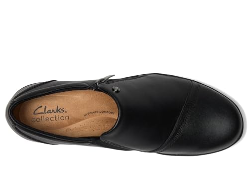 Image of Clarks Womens Suttyn Zip | Leather, Cushioning, Zipper, Casual, Zipper