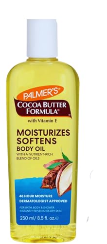 Palmers Cocoa Butter Formula Moisturising Body Oil 250ml with Vitamin E and Cosmetic Spatula Fast-Absorbing Non-Greasy Hydration for Dry.
