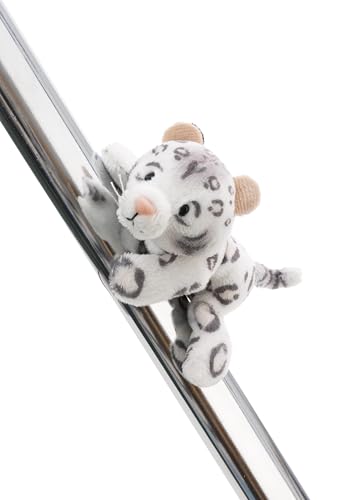 NICI MagNICI Schneeleopard Eleni Snowbell 12cm - weiß - Kuscheltier mit Magnet Plüschtier haftet auf Metalloberflächen Magnettafeln und Taschenhänkel als Reisebegleiter