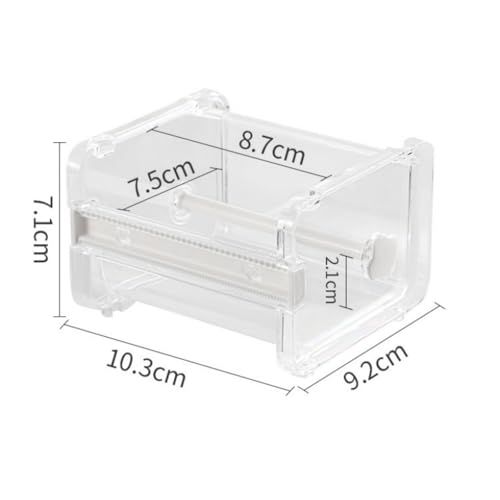 Desktop Washi Tape Dispenser and Cutter, Transparent Roll Holder Organizer for Office and DIY Crafts image 2