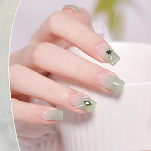 Image of GAOY Jelly Green Spring Summer Gel Nail Polish Set, 6 Transparent Colors Sheer Blue Pink Nude Soak Off UV Light Cure Gel Polish Kit for Salon and Nail Art DIY at Home