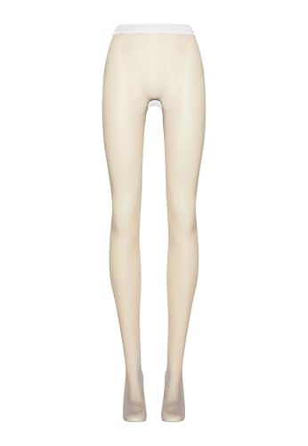 Image of Wolford Twenties Econyl Fishnet Tights for Women Sustainable Small Net Pantyhose with Matte Finish and Logo Waistband
