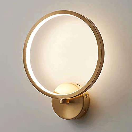 Lámpara de pared anular de cobre para decoración de salones y dormitorios 2