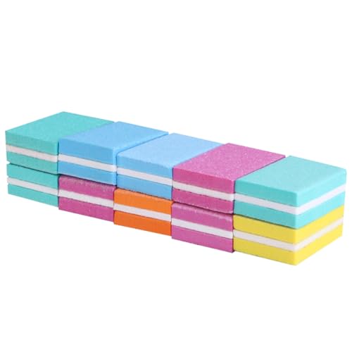 DECHOUS Herramienta para Uñas Esponja, Bloque de Pulido Cuadrado Pequeño, 10 Piezas, Portátil, Ecológica, Práctica para Manicura en Casa o Salón Color Aleatorio