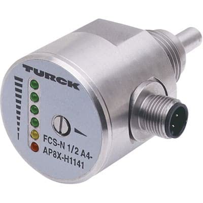 TURCK FCS-N1/2A4-NA-H1141 (6871303), 1/2 NPT Fluid Connection, 316 Stainless Steel HOUSING/Probe, 4-PIN M12 EUROFAST, Flow Monitor, Insertion Probe Flow Sensor, NO Special Option, Remote