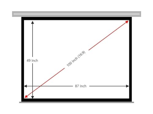 Image of Upgraded Vilro 92 inches Diagonal, UHD-3D-4K Ready Technology Motorized /Motorised Projector Screen 16:9 Picture Aspect Ratio, 7 Ft. x 4 Ft. and (80 inch W x 45 inch H) with Cordless Remote(White)#7