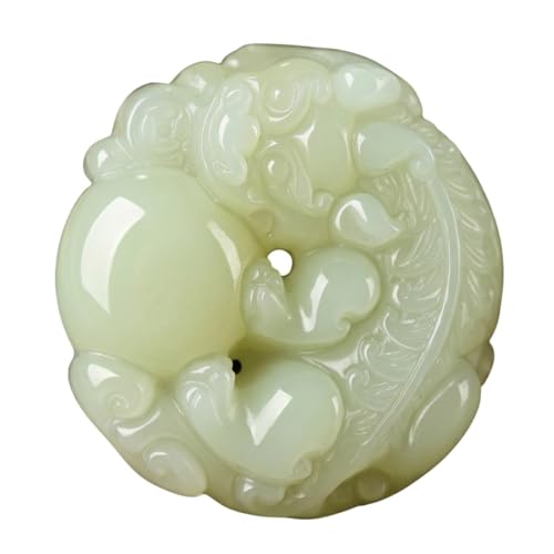 Collier de jade boucle de paix Pixiu vert clair pour homme et femme