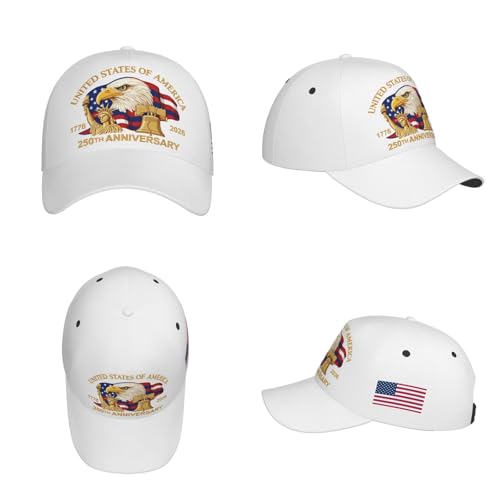 Image of USA Flag Baseball Cap American Patriotic Trucker Hat Father Dad Mother Mom Adjustable Sportswear Hat for Men Women Adults
