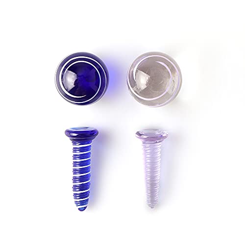 BERACKY Pearls Accessories Glasmurmeln-Schrauben-Set, 20 mm Außendurchmesser, Terp-Perlen, Blau und Violett, 2 Sets Cover