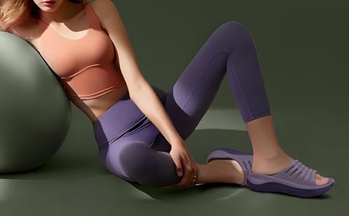 Image of KuaiLu Womens Recovery Sandals With Comfortable Plantar Fasciitis Support,Ladies Orthotic Open Toe Sport Slides Thick Cushion Reduces Stress on Feet,Joints & Back Post-Exercise