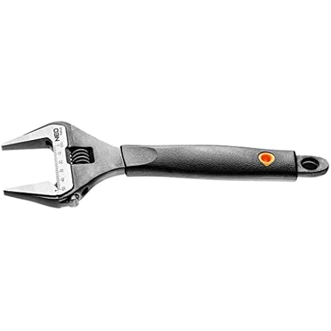 NEO TOOLS Schraubenschlüssel verstellbar | Backenverstellbereich 0-50 mm | Länge: 250 mm | Rohrzange & Rollgabelschlüssel aus Chrom-Vanadium Stahl | Ergonomischer Gummi Griff Cover