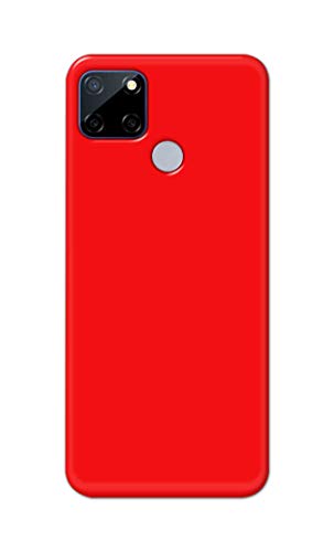 Image of Printed Hard Back Cover Case for Realme C12 Back Cover (Plain Red) -1803