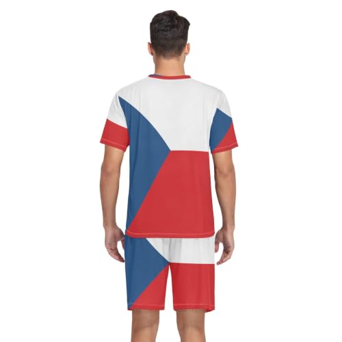 Camisa de pijama para hombre ligera para evitar el calor de manga corta checa 7