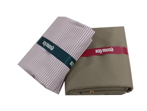 Image of Raymond Premium Unstitched Formal Shirt Fabric, Cotton Blend Stripes, 150 x 150 cm, Regular Fit, Professional Wear Collection