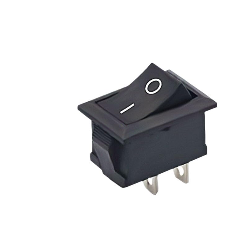 5Pcs Kcd1 Kcd3 Mini Rocker Switch On Off Switch 2 Pin 3 Pin 6A/250V 10A/125V Position Black Boat Rocker Switch(2-2 Black)