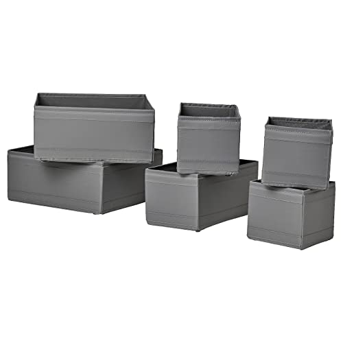 IKEA SKUBB - Caja (6 unidades), color gris oscuro