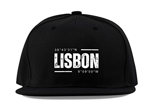 Casquette Lisbonne Portugal memento en coton premium finitions fullcap noir