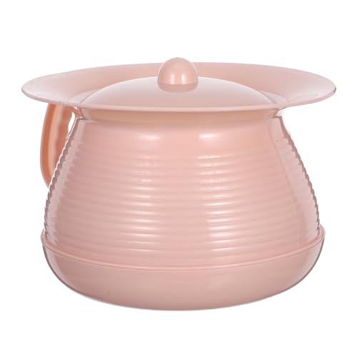 Toddmomy Portable Urinal with Lid Pink Plastic Spittoon for Home Camping and to Clean Unisex Design Capacity for Adults