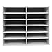 12 Slots Mail Sorters for Office, PVC Literature Organizer with Removable Shelves, Desktop Mail Center Paper Storage Cabinet for Files Magazines Documents, 8.9 * 2.3in Each Slot(12 Slots - White)