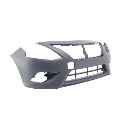 Image of FitParts Compatible with Nissan Versa 2015-2019 Front Bumper Cover | Primed, With Fog Light Holes, Ready to Paint, OEM FBM229KM0J, NI1000299