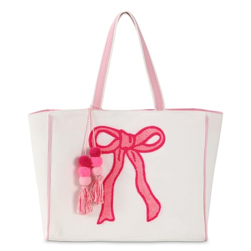 Image of DYSHAYEN Tote Bag for Women | Durable Canvas Fabric, Chenille Embroidery, Cute Shouler Handbag, for Travel,Shop,Work,Grocery