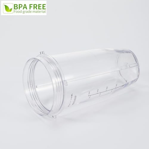 Image of Replacement 24oz Blender Cup and New Lid with Handle for Nutri Ninja BN751 BN801 Foodi SS101 SS151 SS351 SS401 BL450 BL456 BL480 BL482 BL640 BL642 BL682 Ninja Blender Auto IQ Blade, 2-Pack